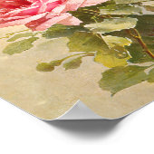 Elegante, Vintage Rosa Rosen Poster (Ecke)