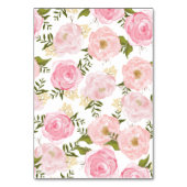 Elegante, Vintage Rosa Rosen Tischnummer (Rückseite)