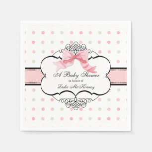 Elegante Vintage-Rosa-Schleifen-Band französisches Serviette