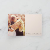 Elegante Vintage Rosa Script Vielen Dank Foto Dankeskarte (Innenseite)