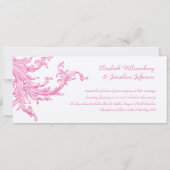 Elegante Vintage Rosa Sweep Wedding Einladung (Rückseite)