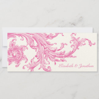 Elegante Vintage Rosa Sweep Wedding Einladung