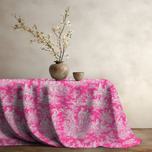 Elegante Vintage Rosa-Toile de jouy bedruckt Tischdecke
