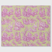 Elegante Vintage Rosa Toile de jouy Geschenkpapier (Flach)