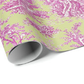 Elegante Vintage Rosa Toile de jouy Geschenkpapier (Rolleneckpunkt)