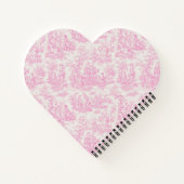 Elegante Vintage Rosa Toile de jouy heart Notizblock (Rückseite)