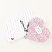 Elegante Vintage Rosa Toile de jouy heart Notizblock (Innenseite)