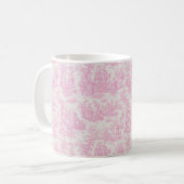Elegante Vintage Rosa Toile de jouy Kaffeetasse (Vorderseite Links)
