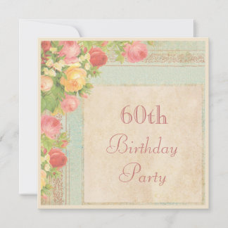 Elegante Vintage Rose 40. Geburtstag Party Einladung