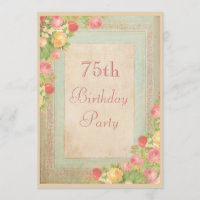 Elegante Vintage Rose 75. Geburtstagsparty
