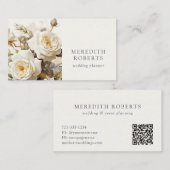 Elegante Vintage Rose Antikes Weiß Visitenkarte (Vorne/Hinten)