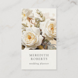 Elegante Vintage Rose Antikes Weiß Visitenkarte