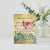 Elegante Vintage Rose Antiquitätenschild-Musiknote Postkarte (Stehend Vorderseite)