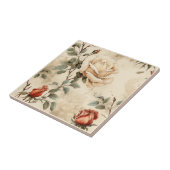 Elegante Vintage Rose Blume Beige Flora Fliese (Seite)