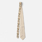 Elegante Vintage Rose Blume Beige Flora Krawatte (Rückseite)