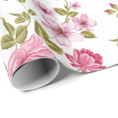 Elegante Vintage Rose Blumendesign Geschenkpapier (Rolleneckpunkt)
