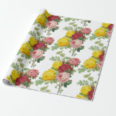 Elegante Vintage Rose Blumengeschenk Geschenkpapier (Ungerollt)