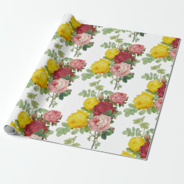 Elegante Vintage Rose Blumengeschenk Geschenkpapier