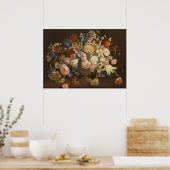 Elegante Vintage Rose Blumenmalerei, Anton Muller Poster (Küche)