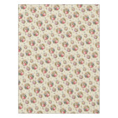 Elegante Vintage Rose Blumenmuster auf Beige Tischdecke (Vorderseite)