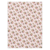 Elegante Vintage Rose Blumenmuster auf Rosa Tischdecke (Vorderseite)