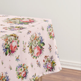 Elegante Vintage Rose Blumenmuster auf Rosa Tischdecke