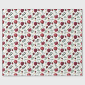 Elegante Vintage Rose Botanischer Blumenurlaub Geschenkpapier (Flach)