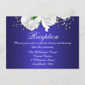 Elegante Vintage Rose Dunkelblauer Hochzeitstag Em Begleitkarte (Vorderseite)