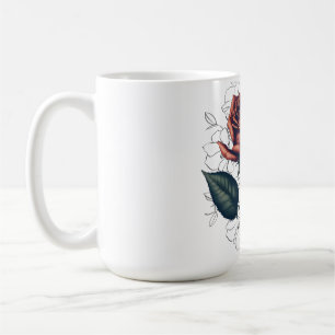 Elegante Vintage-Rose – Florales T-Shirt-Design Kaffeetasse