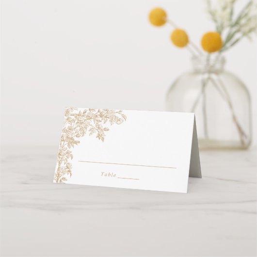 Elegante Vintage Rose Florenz Platzkarte (Vorderseite)