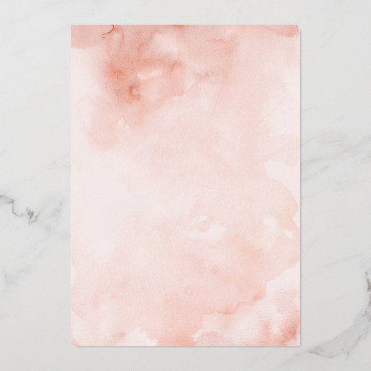 Elegante Vintage Rose Folieneinladung (Rückseite)