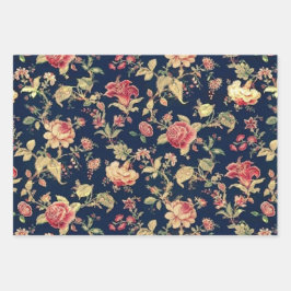 Elegante Vintage Rose Geschenkpapier Set