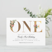 Elegante Vintage Rose Goldene Foil Einladung (Stehend Vorderseite)