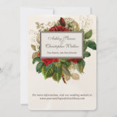 Elegante Vintage Rose Goldene Hochzeit Einladung (Rückseite)