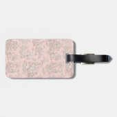 Elegante Vintage Rose Goldtoile de jouy Gepäckanhänger (Rückseite horizontal)