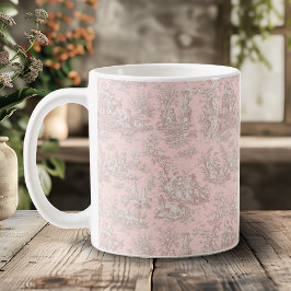 Elegante Vintage Rose Goldtoile de jouy Kaffeetasse