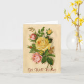 Elegante Vintage Rose Grußkarte Karte (Gelbe Blume)
