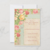Elegante Vintage Rose Hochzeit RSVP (Rückseite)