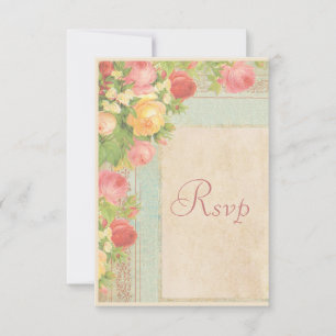 Elegante Vintage Rose Hochzeit RSVP Karte
