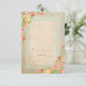 Elegante Vintage Rose Hochzeit Tischnummer (Stehend Vorderseite)