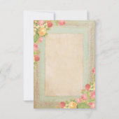 Elegante Vintage Rose Hochzeit Tischnummer (Rückseite)