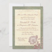 Elegante Vintage Rose Hochzeiten Einladungen (Rückseite)