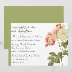 Elegante Vintage Rose Hochzeitseinladung Einladung
