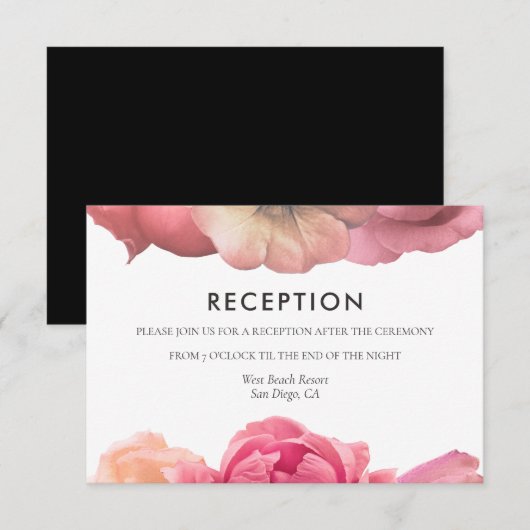 Elegante Vintage Rose Hochzeitskarte Einladung (Vorne/Hinten)