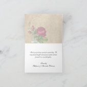 Elegante Vintage Rose, Magenta/Braun Dankeskarte (Innenseite)