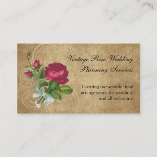 Elegante Vintage-Rose, Magenta/Braun Visitenkarte