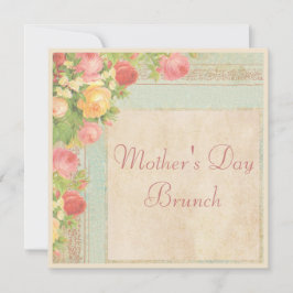 Elegante Vintage Rose Muttertagsbrunch Einladung