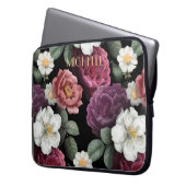 Elegante Vintage Rose Personalisiert Laptopschutzhülle (Vorderseite Links)