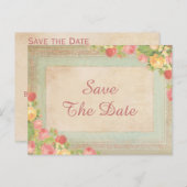 Elegante Vintage Rose Save the Date 85. Ankündigungspostkarte (Vorne/Hinten)