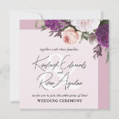 Elegante Vintage Rose und Dusty Mauve Wedding Einladung (Vorderseite)